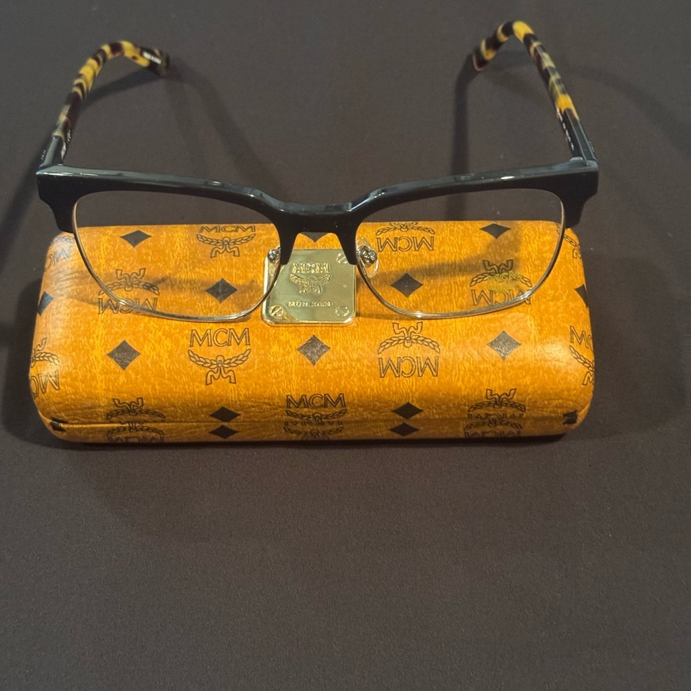 MCM Black and Orange Glasses with Signature Case